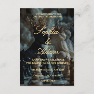 Cartão De Informações Elegant Royal Wedding Invitation