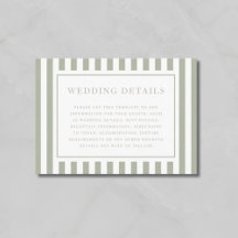 Elegant Sage Green Stripes Wedding Details