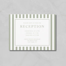 Elegant Sage Green Stripes Wedding Reception