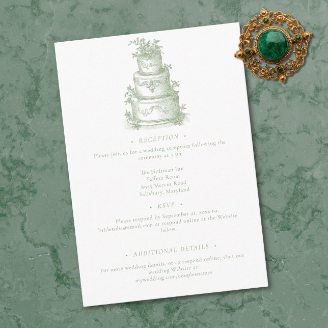 Cartão De Informações Elegant Sage Green Toile French Manor Wedding (Elegant Sage Green Toile French Manor Wedding Enclosure Card)