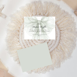 Cartão De Informações Elegant Sage Ribbon Diaper Raffle