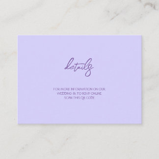 Cartão De Informações Elegant Solid Purple Lavender