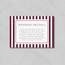 Elegant Striped Burgundy Wedding Details
