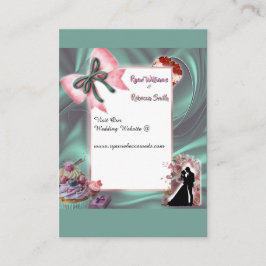 Cartão De Informações Elegant Teal & Blush Floral Wedding Enclosure Card