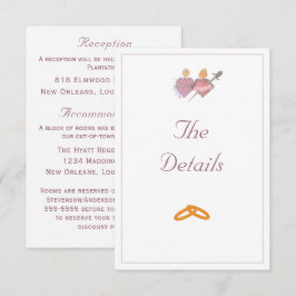Cartão De Informações Elegant Two Hearts Catholic Wedding