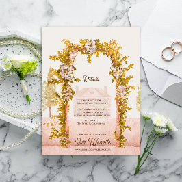 Cartão De Informações Elegant Watercolor Garden Arch Wedding Details