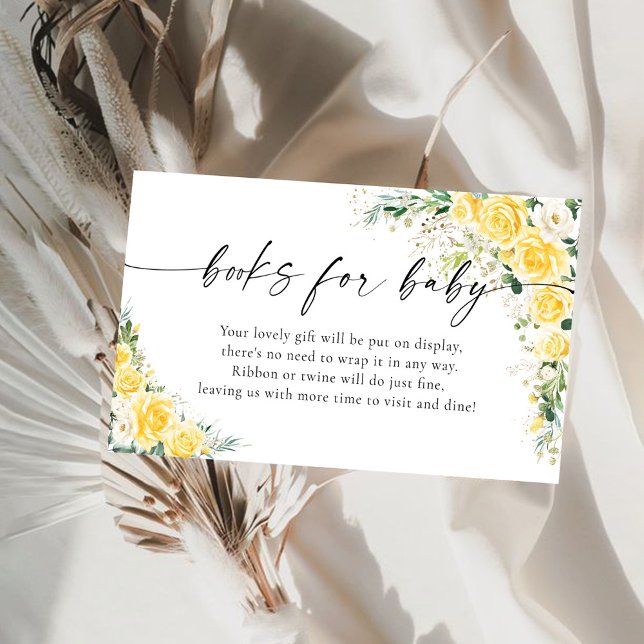 Cartão De Informações Elegant Yellow Books For Baby Enclosure card (Criador carregado)