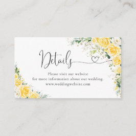 Cartão De Informações Elegant Yellow Details Enclosure Card