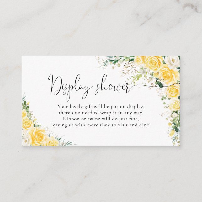 Cartão De Informações Elegant Yellow Display Shower Enclosure Card (Frente)