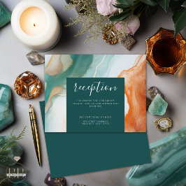 Cartão De Informações Elegante Abstrato moderno Jade Terracotta