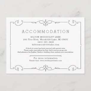 Cartão De Informações Elegante acomodação clássica moderna para casament