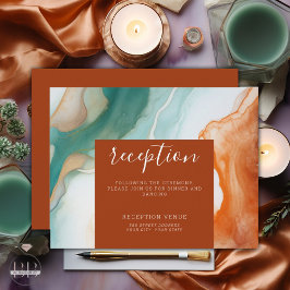 Cartão De Informações Elegante Agate Terracotta, Abstrato moderno