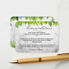 Cartão De Informações Elegante Alojamento de Casamento com Fetos Naturai