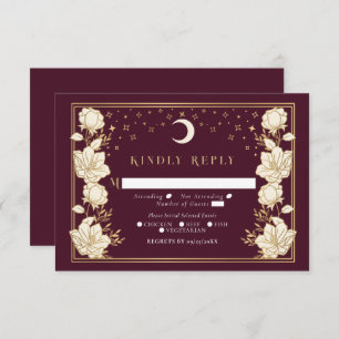 Cartão De Informações Elegante Arch Art Nouveau Wedding RSVP