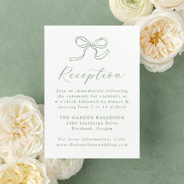 Cartão De Informações Elegante Arco de Casamento Recepção Verde Sage
