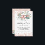 Cartão De Informações Elegante Blush Floral Bat Mitzvah Serviço<br><div class="desc">Celebrar um marco especial com este belo convite ao serviço Bat Mitzvah, com uma cor-de-rosa pincelada e verde à volta de uma delicada Estrela de David. Os sotaques sutis de ouro-rosa adicionam um toque de elegância, fazer-o perfeito para uma comemoração moderna e eterno de Bat Mitzvah. A sofisticada tipografia e...</div>