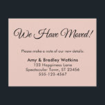 Cartão De Informações Elegante, Blush, Mudamos de Endereço<br><div class="desc">Mantenha seus amigos e familiares atualizados com seu novo endereço usando esses cartões de folga simples. Um guião elegante e tradicional foi emparelhado com uma fonte simples, sans-serif, para um resultado bonito. Todas as camadas foram adicionadas separadamente e deixadas desbloqueadas para dar a você o controle de cheio de design...</div>