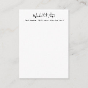 Cartão De Informações Elegante Branco Profissional Moderno Simples