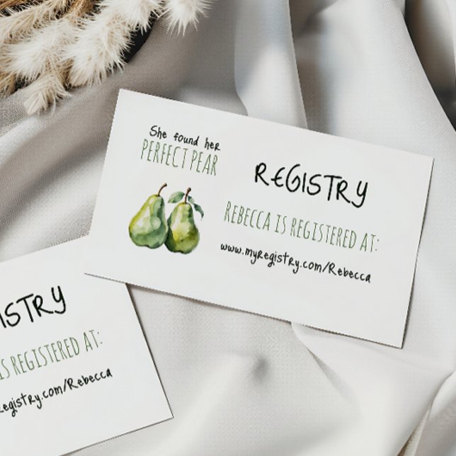 Cartão De Informações Elegante Brunch Perfect Pear Chá de panela Registr (Criador carregado)