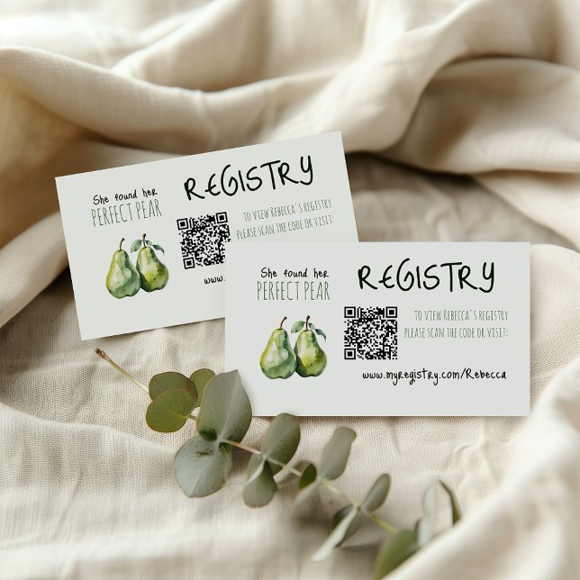 Cartão De Informações Elegante Brunch Perfect Pear Chá de panela Registr (Criador carregado)