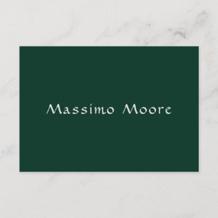 Cartão De Informações Elegante Casual Verde Escuro Próprio Nome Escrito