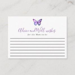 Cartão De Informações Elegante Chá de fraldas de borboletas - Conselhos
