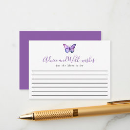 Cartão De Informações Elegante Chá de fraldas de borboletas - Conselhos