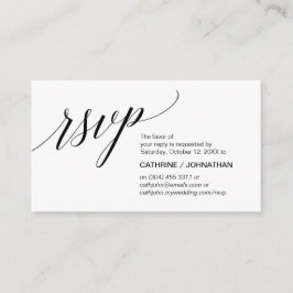 Cartão De Informações Elegante Clássico, Script Preto, RSVP