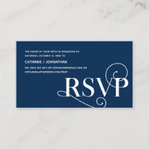Elegante Classy, Marinho Blue Script, resposta RSV