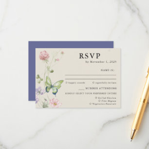 Cartão De Informações Elegante Colorful Primavera Wildflower Weding RSVP