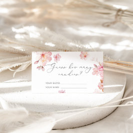 Cartão De Informações Elegante, cor-de-rosa, adivinha quantos doces