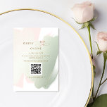 Cartão De Informações Elegante cor-de-rosa e Sage RSVP Online, código QR<br><div class="desc">Elegante cartão de cerimônias de casamento online RSVP, com cores verdes e tons de rosa pincelados e suaves, este design evoca um moderno, mas eterno, que se sente perfeito para o seu dia especial. O "Rsvp" é impresso em folha de ouro falsa, acrescentando um toque de luxo e sofisticação, enquanto...</div>
