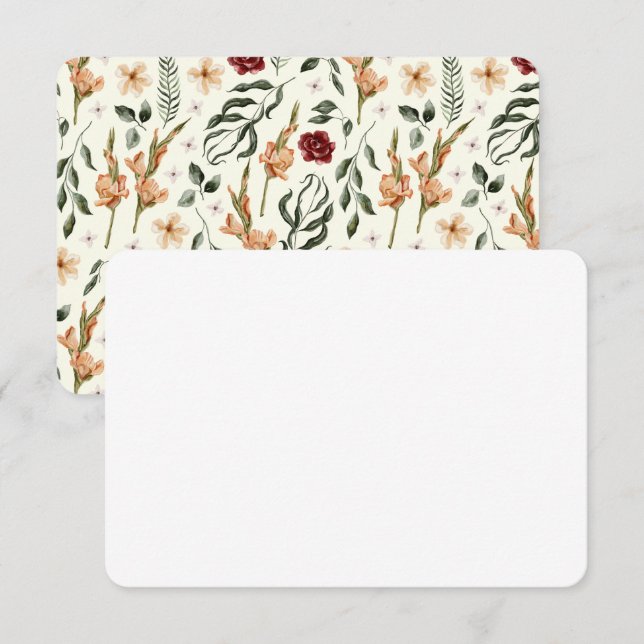 Cartão De Informações Elegante Country Manor | Placa de gabinete verde r (Frente/Verso)