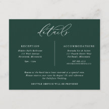 Elegante de Detalhes do Casamento Esmeralda