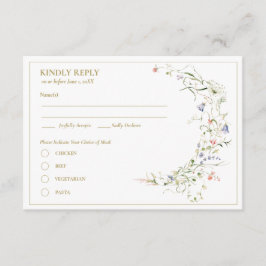 Cartão De Informações Elegante Delicate Watercolor RSVP