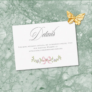 Cartão De Informações Elegante Detalhe de Casamento com Arco Floral Past