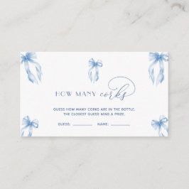 Cartão De Informações Elegante Dusty Blue Arco Adivinha Quantos Corks Jo