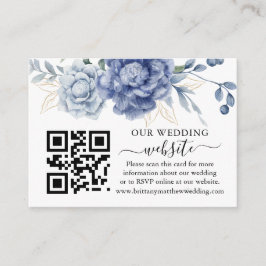 Cartão De Informações Elegante Dusty Blue Greenery Material de Casamento