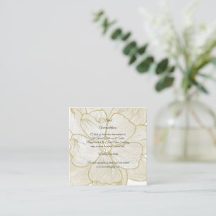 Cartão De Informações Elegante Enclausura de Noiva Floral com Linha de O