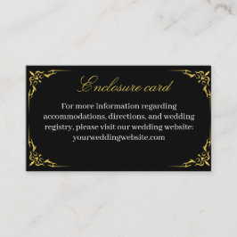 Cartão De Informações Elegante Envelope de Casamento Geométrico Preto e 