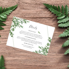 Cartão De Informações Elegante Eucalyptus Deixa Detalhes De Casamento