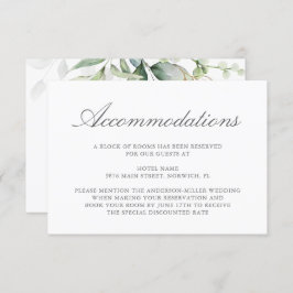 Cartão De Informações Elegante Eucalyptus Greenery Alojamentos Dourados