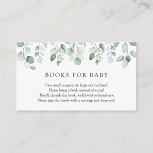 Cartão De Informações Elegante Eucalyptus Greenery Book Request