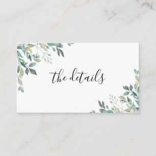 Cartão De Informações Elegante Eucalyptus Greenery Rustic Wedding RSVP
