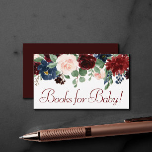 Cartão De Informações Elegante Floral   Borgonha Marsala Red Garland