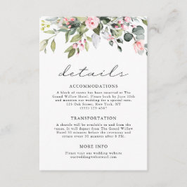 Cartão De Informações Elegante Floral de Eucalipto em Aquarela para Casa