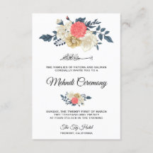 Elegante Floral de Pêssego Cerimônia Islâmica de M