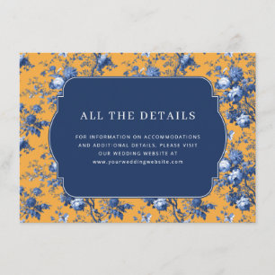 Cartão De Informações Elegante Floral Laranja