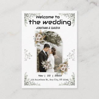 Cartão De Informações Elegante Floral Vintage Ornament Frame Casamento D