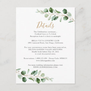 Cartão De Informações Elegante Folhagem Informações Detalhes do Eucalipt